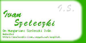 ivan szeleczki business card